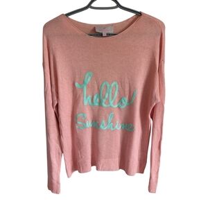 Laurie Felt Hello Sunshine Summer Motif Linen Blend Sweater Size‎ Medium